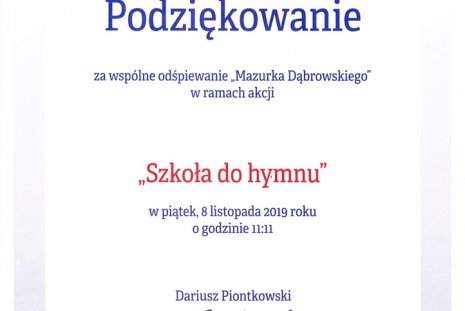 Podziękowanie z MEN_Szkoła do hymnu!"